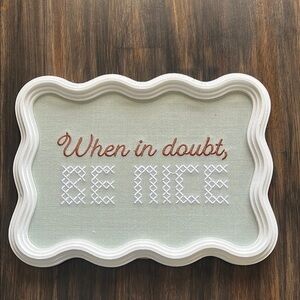Embroidered Wall Art with Inspirational Quote